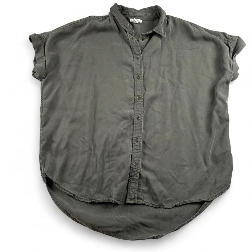 Daily Ritual Women’s Large Olive Green Button Up Shirt Minimalist Top